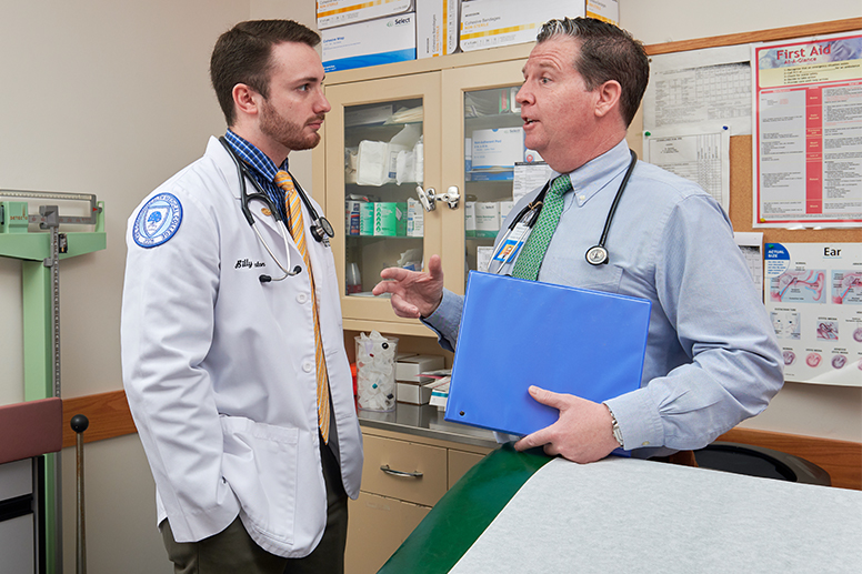 Third-year medical student William Preston (MD Class of 2019) with Tim Welby, MD