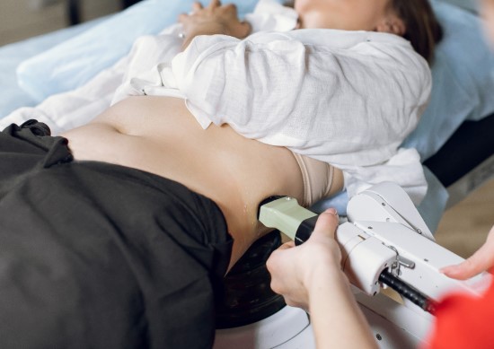 an image of a urology patient getting an ultrasound