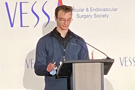 Geisinger Commonwealth School of Medicine’s class of 2024 Evan Bair at the Vascular and Endovascular Surgery Society’s (VESS) annual conference in Colorado.